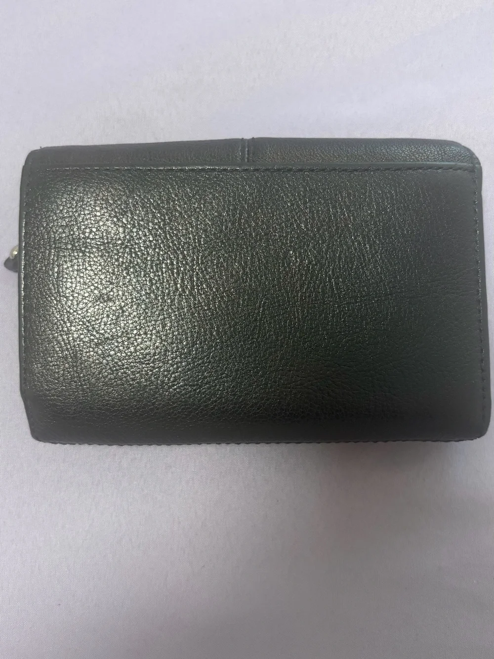 Coach Black Leather Fold Wallet with Script Logo